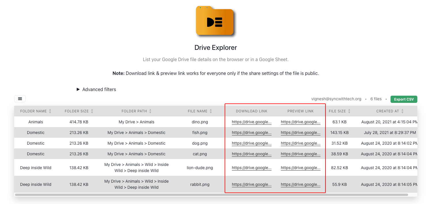 drive explorer list files on the browser